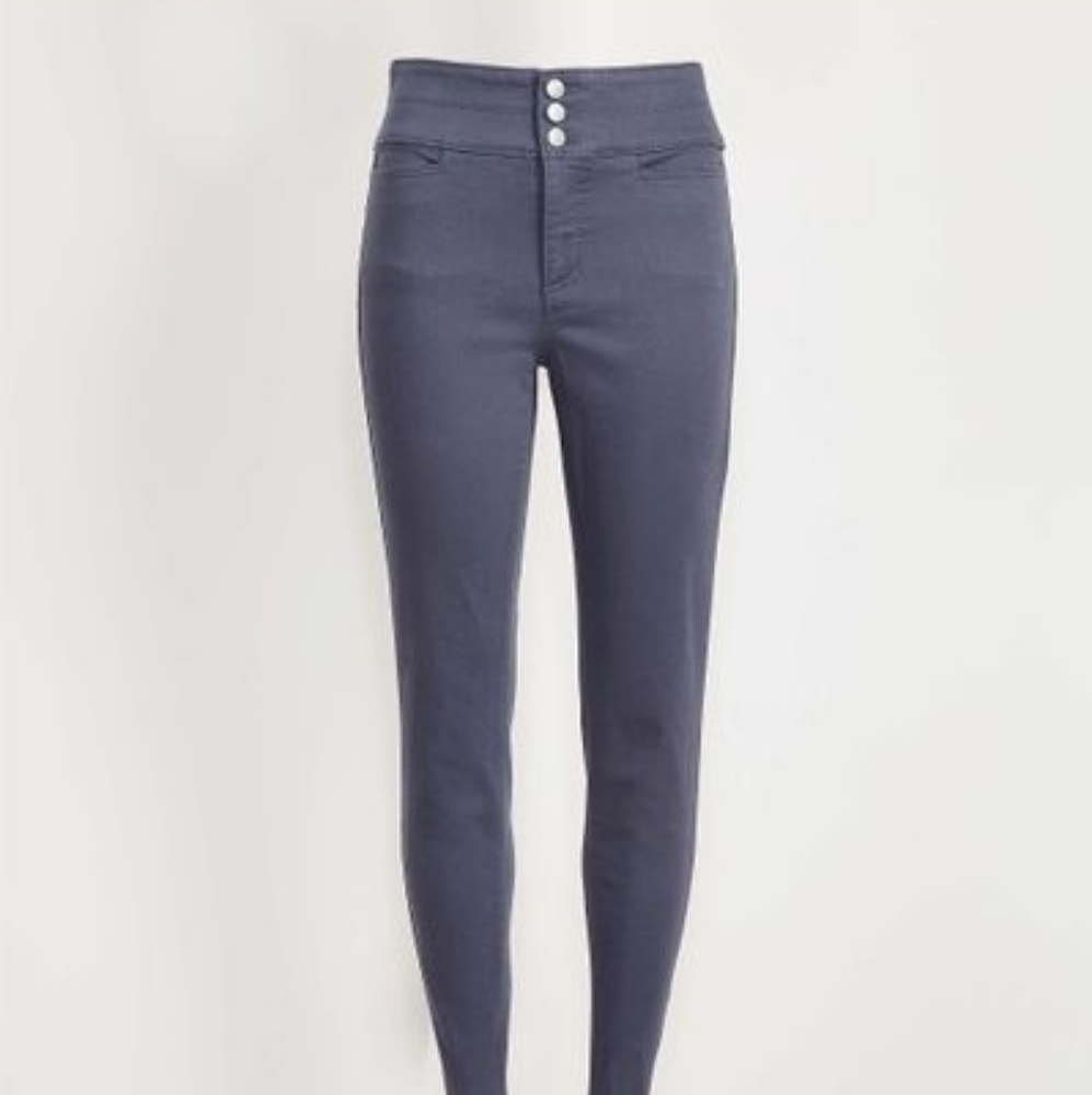 Textured high waist skinny pants